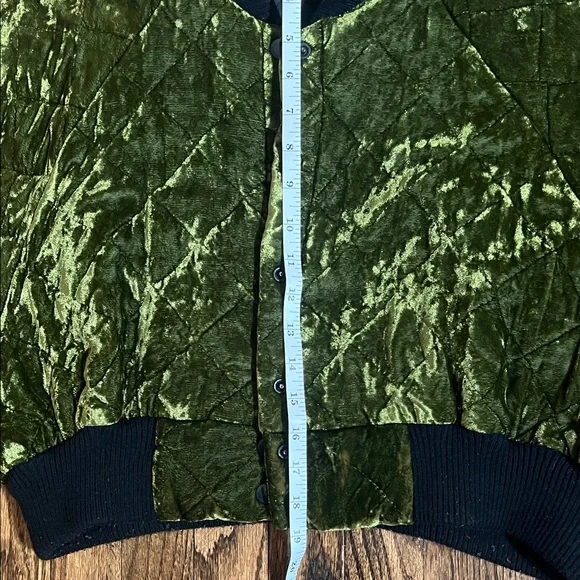 VINTAGE BETSEY JOHNSON QUILTED VELVET CROPPED BOMBER JACKET S M L OS - Picture 5 of 8